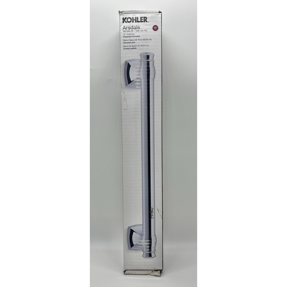 Kohler Arsdale R27238-CP 16" Grab‎ Bar Polished Chrome Bathroom Safety Rail
